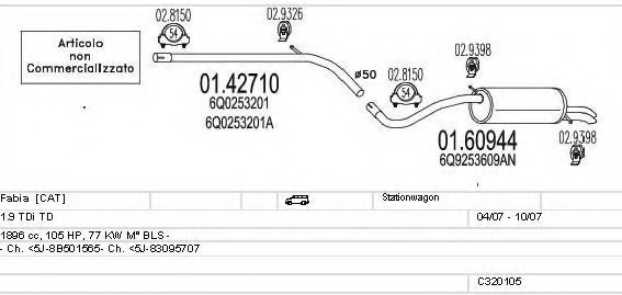 MTS C320105010773 Exhaust System